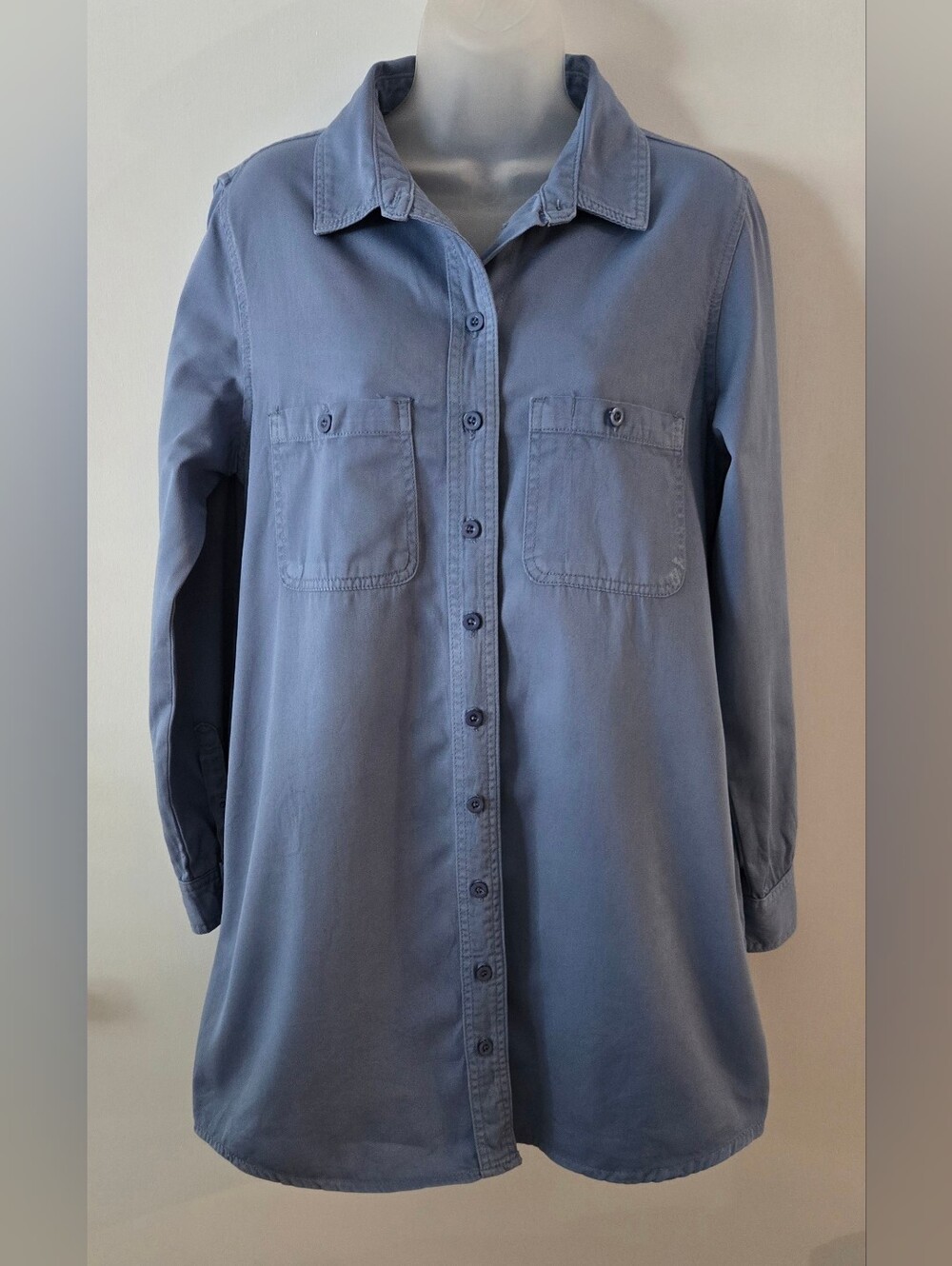 Wishlist Denim Mini Shirt Dress Medium Blue Size Small 100% Cotton Euc